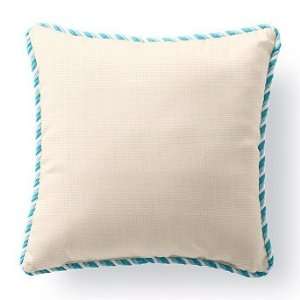  Outdoor Square Pillow in Bluerkle White with Cording   24 