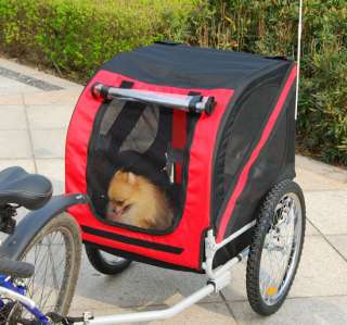 Red Pet Bike Trailer Dog Cat Carrier Bicycle  