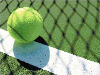 Tennis Ball Counted Cross Stitch Pattern Design Chart  
