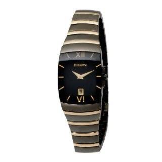 Elgin Womens EG543 Black Ion Plating and Gold Tone Bracelet Watch