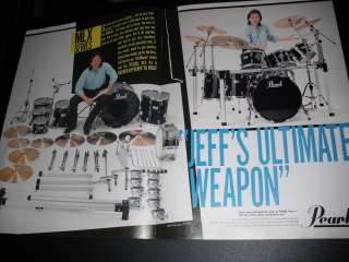Pearl MLX Series Drums   Jeff Porcaro Rare 2page 1985 Ad  