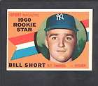 1960 TOPPS Baseball #142 BILL SHORT ROOKIE STARS