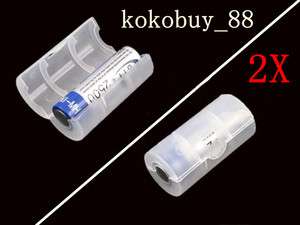 GK5414 2 X Converter Adaptor White Case AA to C Size Battery A  