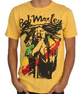 Bob Marley Billabong Mens Rasta Man Shirt Yellow  