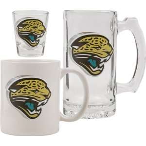   Jaguars Glassware Set 3D Logo Tankard, Coffee Mug, Shot Glass