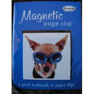   Pup with Goggles Deluxe Single Magnetic Page Clip Bookmark By Re marks
