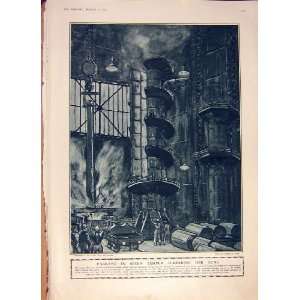  England Guns Factory Tempered Ww1 War Old Print 1918
