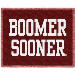  University of Oklahoma Boomer Sooner Jacquard Woven Throw 