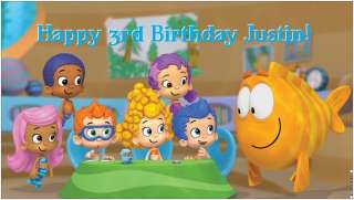Custom Vinyl Bubble Guppies Birthday Party Banner Decorations with 
