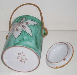 Beautiful Signed Hand Painted Italian Biscuit Jar  