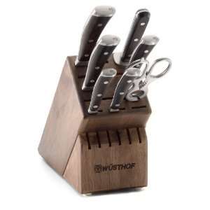  Wusthof Ikon 8 Piece Knife Set with Blackwood Handles and 