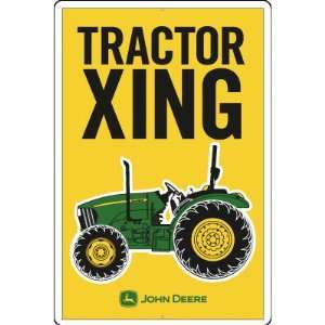    John Deere Tractor Crossing Metal Sign Patio, Lawn & Garden