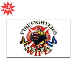  Rectangle) (10 Pack) Firefighters Fire Fighters Wife with Butterflies