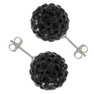 Black Pave Disco Ball Beads Hip Hop Style Adjustable Bracelet and 