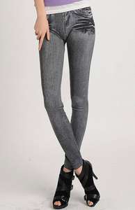   Stretch Black Denim Skinny Pajama Jeans Look Jeggings Leggings Tights
