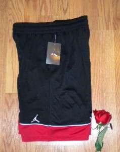   XL 20 Nike Air Jordan Black & Red Athletic Basketball SHORTS  