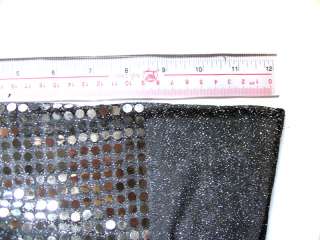 G03 Shiny Silver Sequin Black Fabric Material by Yard  