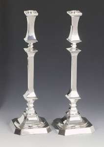 Sterling Silver Pair of Modern Candlesticks 925 NEW  