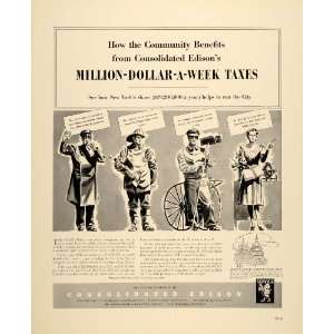 1939 Ad Consolidated Edison Taxes Tax Bill Government   Original Print 