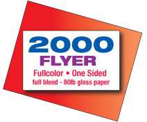 2000 COLOR COPIES/FLYERS / PRINTING Full bleed  1 sided  