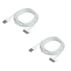 iXCC (tm) 2 pcs White 10ft (TEN FEET ) EXTRA LONG USB SYNC Cable Cord 