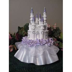   with Lavender and Silver Accents Castle Cake Topper