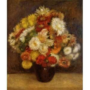 Oil Painting Bouquet of Chrysanthemums Pierre Auguste Renoir Hand Pa 