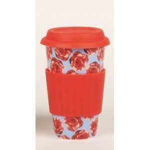  Eco Cup Floral & Rose Edition   Porcelain Cup w/ Silicone 