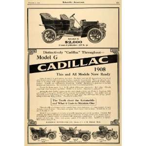  1907 Ad Model G 1908 Cadillac Antique Model T, S, H 