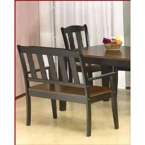  Two Tone Dining Bench in Black and Tobacco MO 7700BE