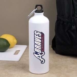  Atlanta Braves White Aluminum Water Bottle Sports 