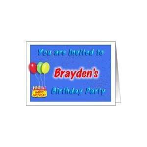  Braydens Birthday, Invitation to the Party Card Toys 
