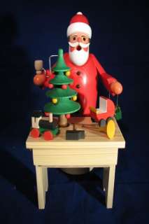 Dregeno Santa at Work Bench Musical German Wooden Smoker  