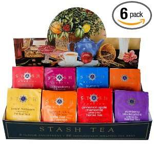 Stash Tea 8 Fruit Teas, 80 Count Foil Wrapped Tea Bags (Pack of 6)