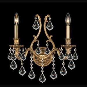  Crystorama Gramercy Ornate Aged Brass Sconce Accented with 