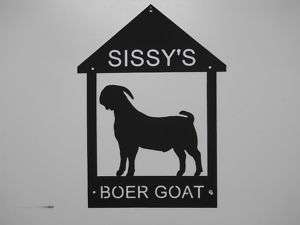 BOER GOAT METAL SIGN BARN SHAPE ANY NAME NO CHARGE  