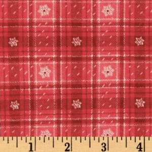   Flannel Plaid Snowflakes Red Fabric By The Yard Arts, Crafts & Sewing