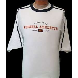  3XL White Property of Russell Athletic Vintage Varsity T 