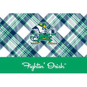  Notre Dame Personalized Folded Note Plaid