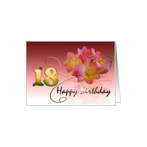  Happy 18th Birthday Oleander Flower curly coil pink flower 