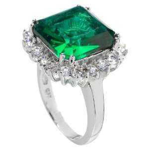  Talmadges Cocktail Ring   Simulated Emerald Emitations 