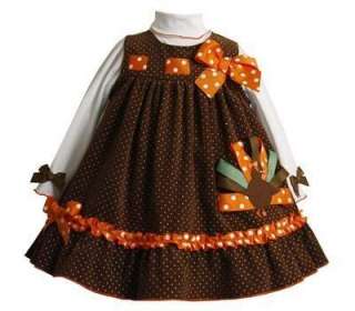 Bonnie Jean Baby Thanksgiving Fall Dress Sz 6 9 Months Girls Boutique 