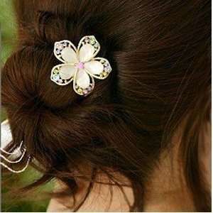   Fashion Cute Crystal Flower Wedding Bridal Hair Pin 