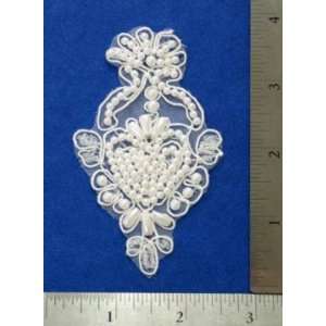  Bridal Pearl Heart Lace Vase Applique