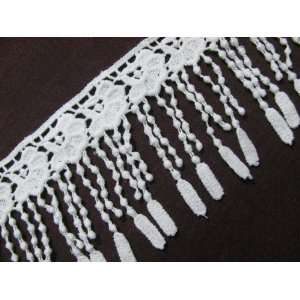  Off White Bridal Crochet Fringe Trim Ribbon Lace 5 Yard 