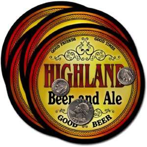  Highland, KS Beer & Ale Coasters   4pk 