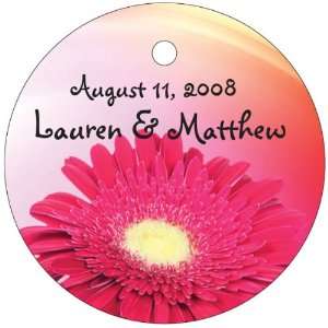 Wedding Favors Flower Design Circle Shaped Personalized Thank You Tags 