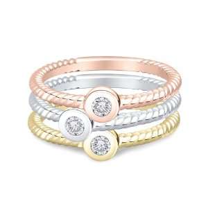   Gold 14k Gold Twist Diamond Rings, Rose Gold Willow Company Jewelry
