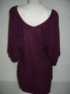 Womens T Bags Purple Dolman Top Dress Size Large  