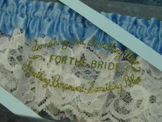 FANCY BLUE LACE WEDDING GARTER Bride Bridal Attire NEW  